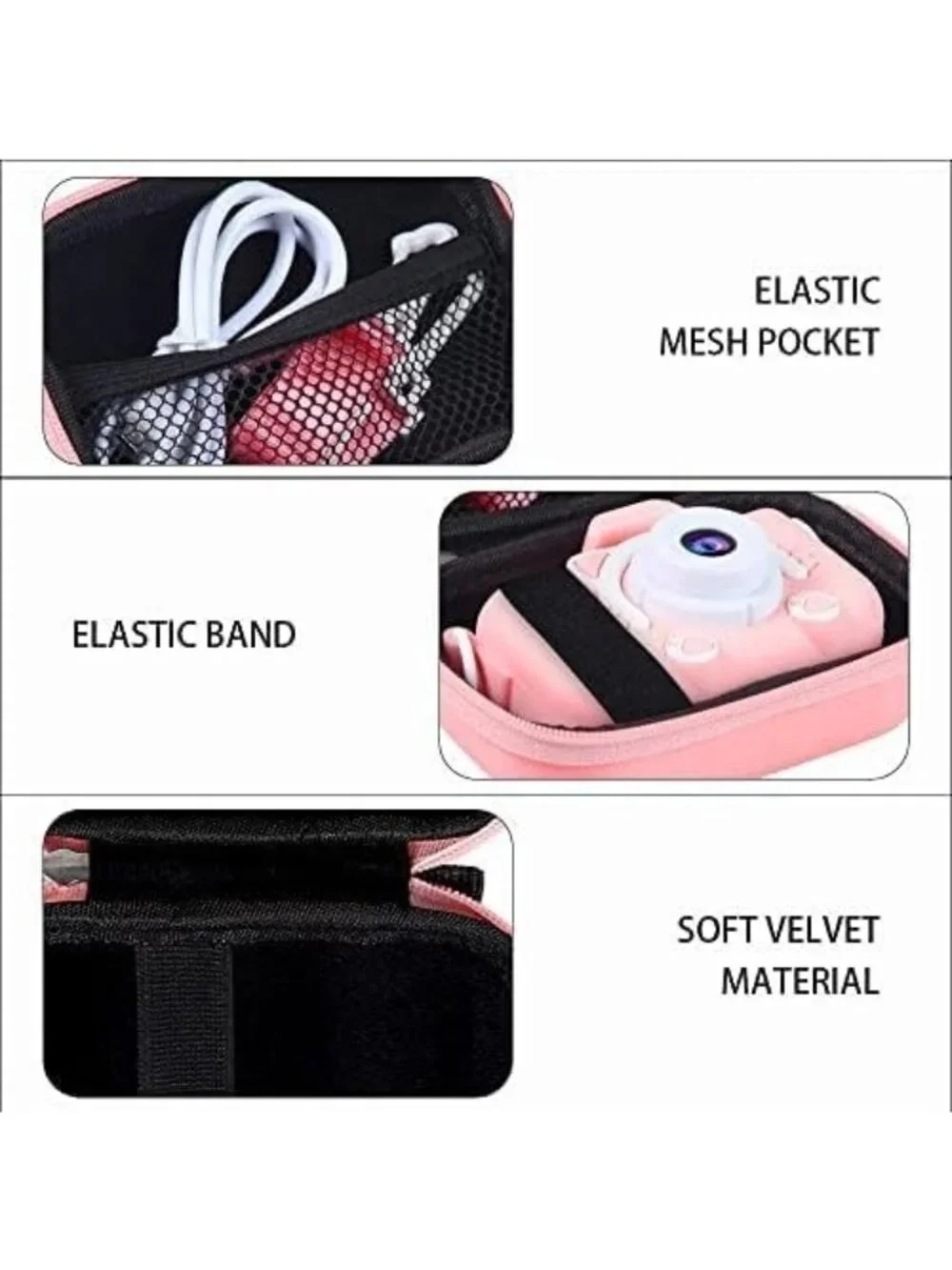 Pink Digital Camera Case – Compact Protective zip Travel Pouch, universal